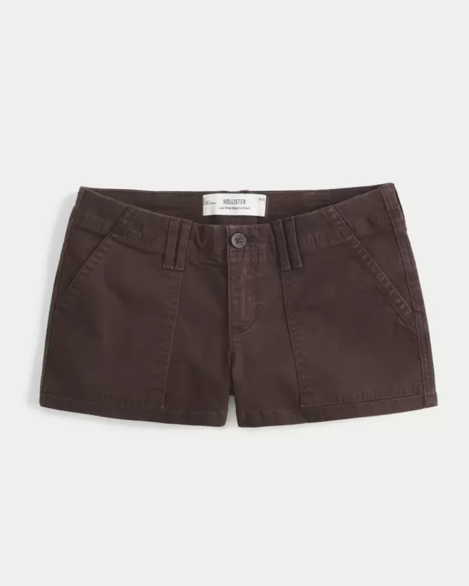 Low-Rise Twill Shortie Shorts Low-Rise Twill Shortie Shorts