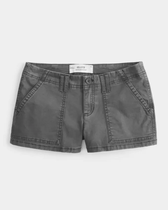 Low-Rise Twill Shortie Shorts Low-Rise Twill Shortie Shorts