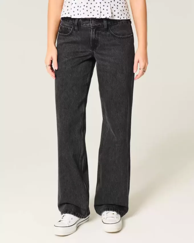 Low-Rise Washed Black Baggy Jeans Low-Rise Washed Black Baggy Jeans