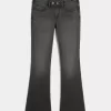 Low-Rise Washed Black Bootcut Jeans Low-Rise Washed Black Bootcut Jeans