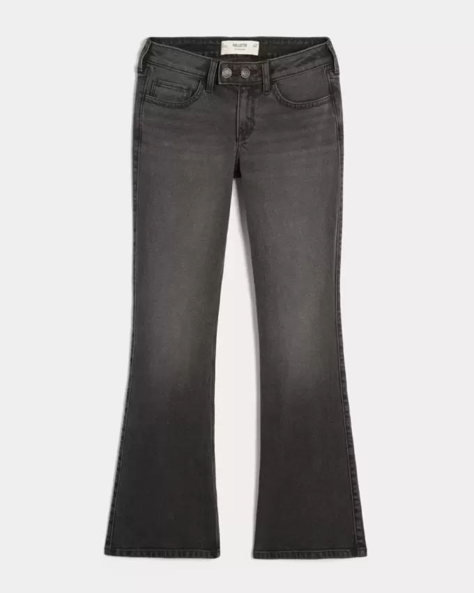 Low-Rise Washed Black Bootcut Jeans Low-Rise Washed Black Bootcut Jeans
