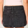 Low-Rise Washed Black Denim Mini Skort Low-Rise Washed Black Denim Mini Skort