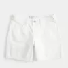 Low-Rise White Adjustable Waistband Baggy Jort