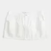 Low-Rise White Denim Mini Skort
