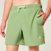 Malibu Beach Graphic Mid-Thigh Volley Swim Trunks Malibu Beach Graphic Mid-Thigh Volley Swim Trunks