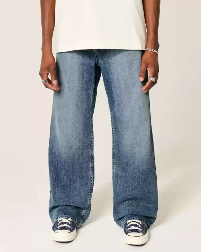 Medium Wash Baggy Bootcut Jeans Medium Wash Baggy Bootcut Jeans