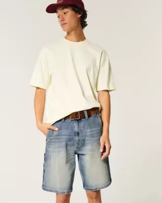 Medium Wash Baggy Denim Painter Shorts