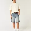 Medium Wash Baggy Denim Painter Shorts