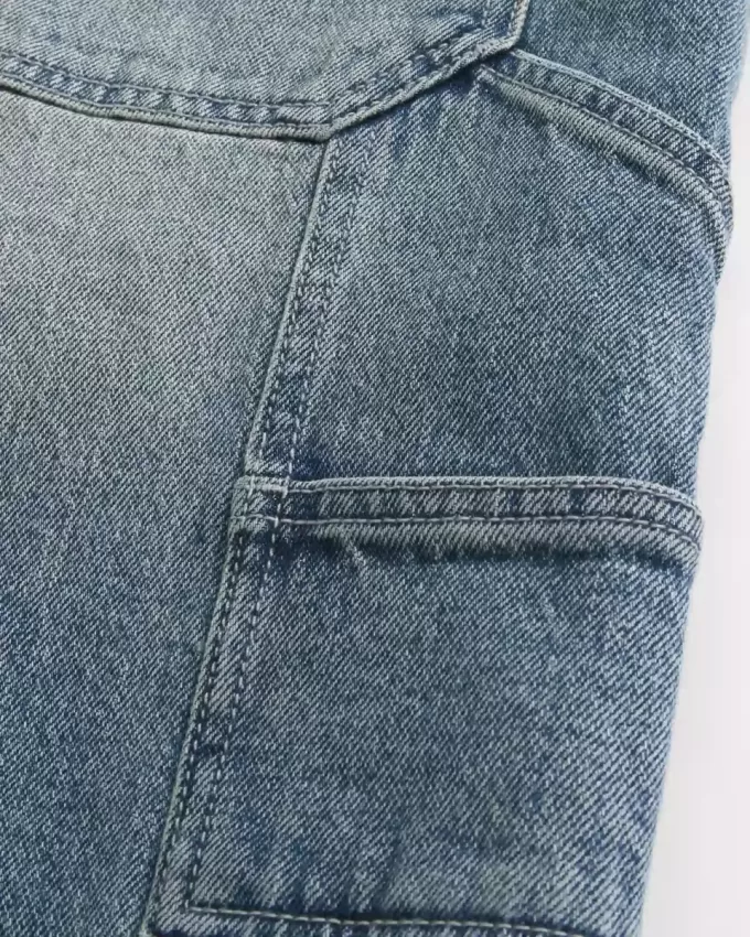 Medium Wash Baggy Denim Painter Shorts