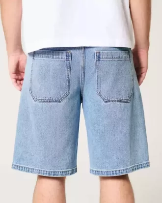 Medium Wash Baggy Denim Shorts