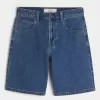 Medium Wash Baggy Denim Shorts