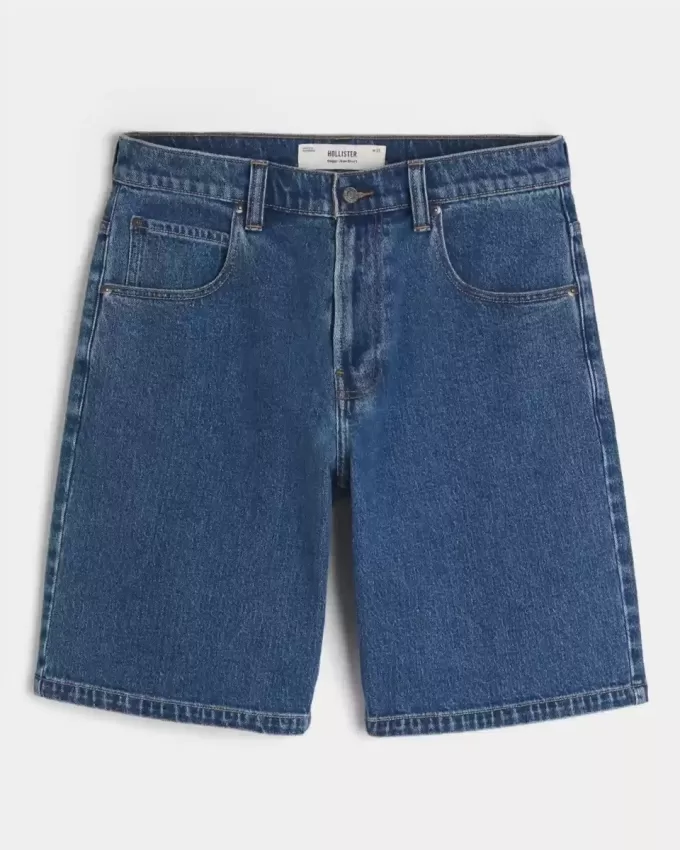 Medium Wash Baggy Denim Shorts