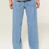 Medium Wash Embroidered Baggy Jeans Medium Wash Embroidered Baggy Jeans