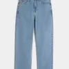 Medium Wash Embroidered Baggy Jeans Medium Wash Embroidered Baggy Jeans