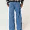Medium Wash NYC Graphic Super Baggy Jeans