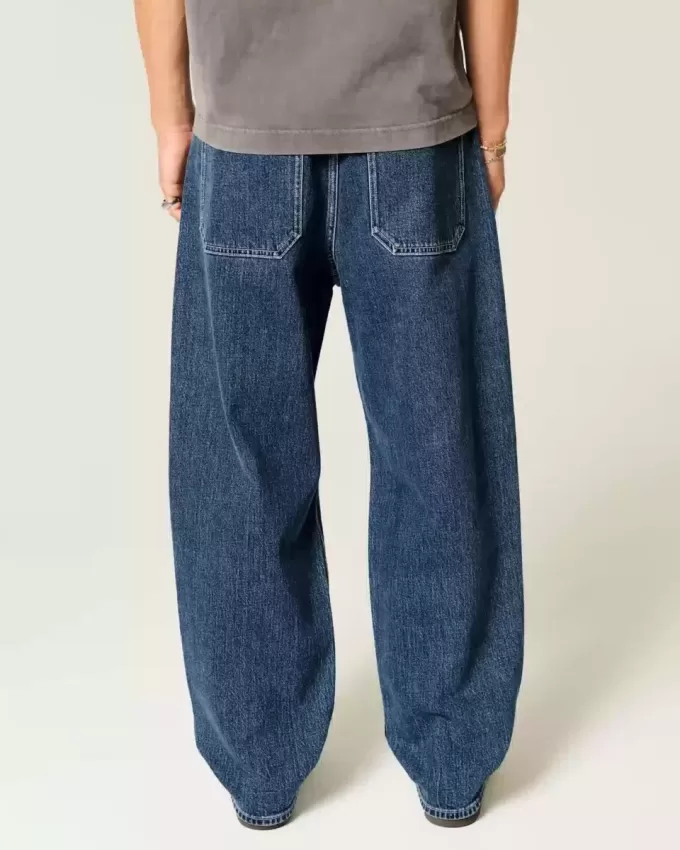 Medium Wash Star Graphic Skater Baggy Jeans Medium Wash Star Graphic Skater Baggy Jeans