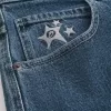 Medium Wash Star Graphic Skater Baggy Jeans Medium Wash Star Graphic Skater Baggy Jeans