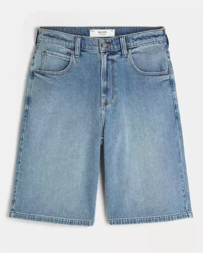 Medium Wash Super Baggy Denim Shorts Medium Wash Super Baggy Denim Shorts