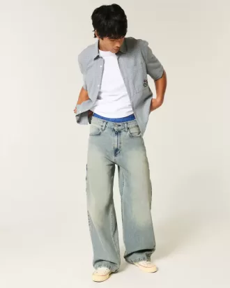 Medium Wash Super Baggy Painter Jeans Medium Wash Super Baggy Painter Jeans