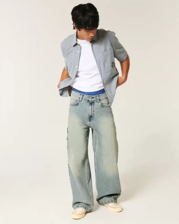 Medium Wash Super Baggy Painter Jeans Medium Wash Super Baggy Painter Jeans