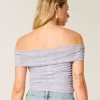 Mesh Foldover Off-the-Shoulder Top Mesh Foldover Off-the-Shoulder Top