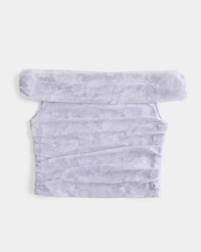 Mesh Foldover Off-the-Shoulder Top Mesh Foldover Off-the-Shoulder Top