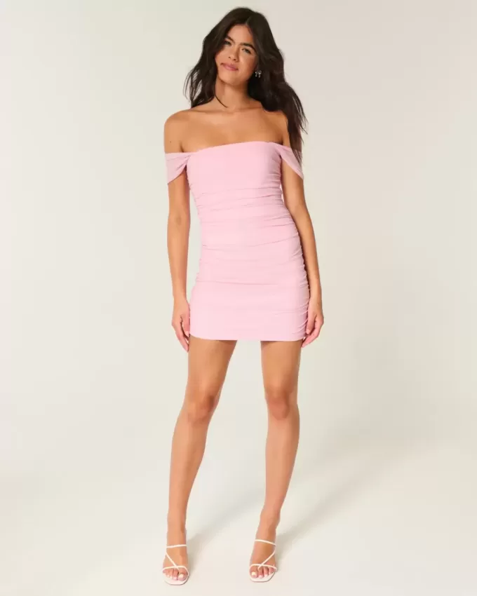 Mesh Off-the-Shoulder Bodycon Dress Mesh Off-the-Shoulder Bodycon Dress