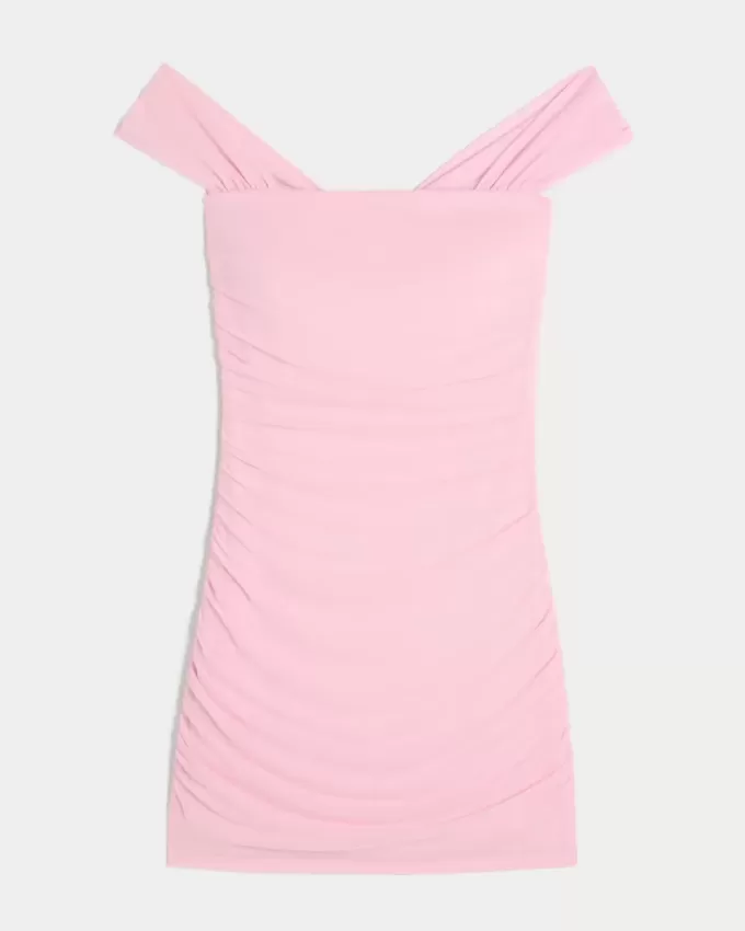 Mesh Off-the-Shoulder Bodycon Dress Mesh Off-the-Shoulder Bodycon Dress