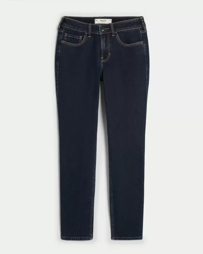Mid-Rise Dark Wash Skinny Jeans