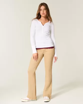 Mid-Rise Khaki Bootcut Jeans