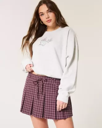 Mid-Rise Pleated Mini Skort