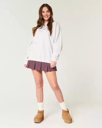 Mid-Rise Pleated Mini Skort