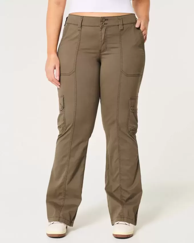 Mid-Rise Relaxed Cargo Boot Pants