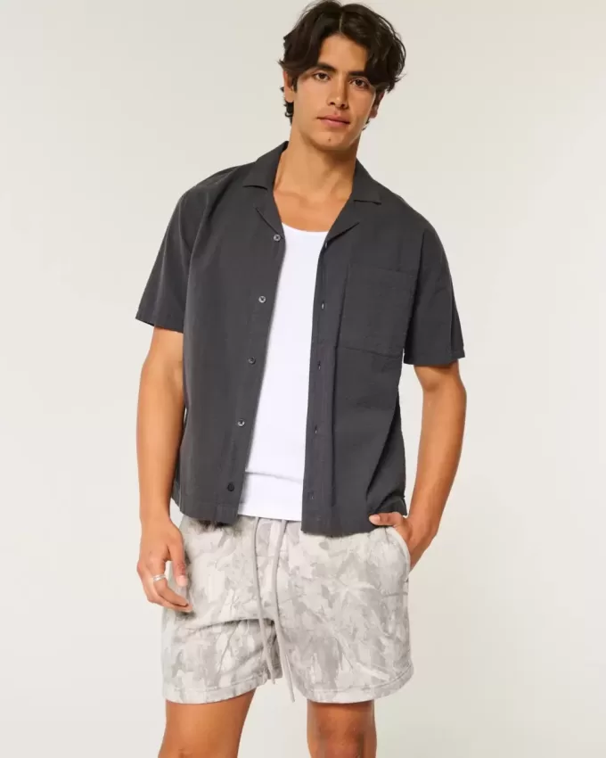 Mid-Thigh Camo Loose Fleece Shorts