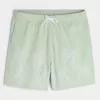 Mid-Thigh Embroidered Volley Swim Trunks