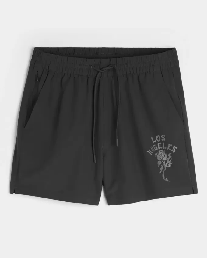 Mid-Thigh Graphic Active Shorts Mid-Thigh Graphic Active Shorts