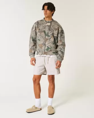 Mid-Thigh Linen-Blend Pull-On Shorts Mid-Thigh Linen-Blend Pull-On Shorts