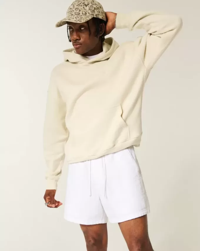 Mid-Thigh Linen-Blend Seersucker Shorts Mid-Thigh Linen-Blend Seersucker Shorts