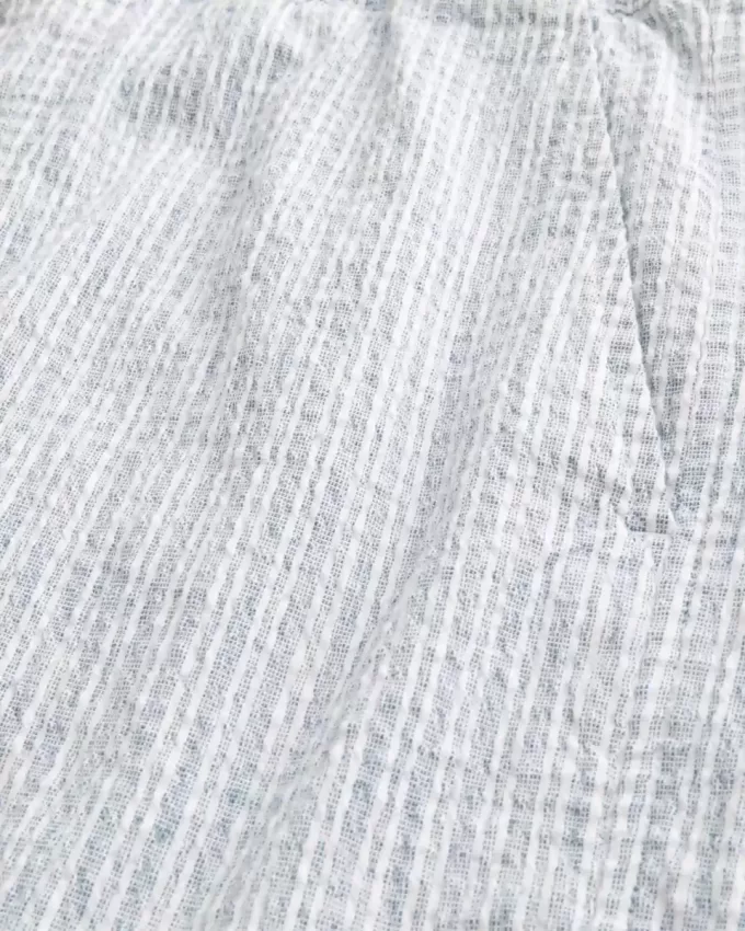 Mid-Thigh Linen-Blend Seersucker Shorts