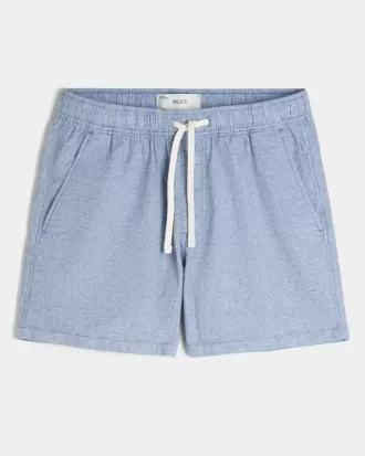 Mid-Thigh Linen-Blend Shorts