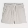 Mid-Thigh Linen-Blend Shorts Mid-Thigh Linen-Blend Shorts