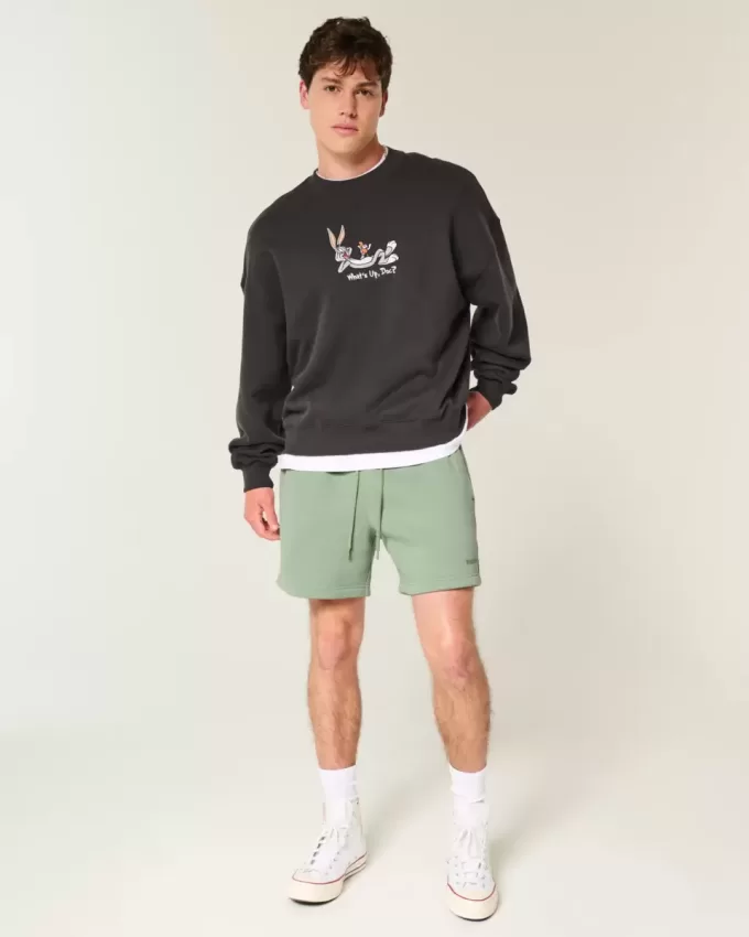 Mid-Thigh Loose Fleece Shorts Mid-Thigh Loose Fleece Shorts