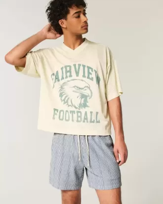 Mid-Thigh Seersucker Pull-On Shorts