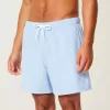 Mid-Thigh Seersucker Volley Swim Shorts
