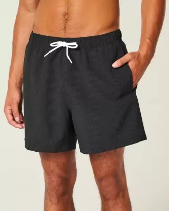 Mid-Thigh Seersucker Volley Swim Shorts