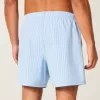 Mid-Thigh Seersucker Volley Swim Shorts
