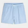Mid-Thigh Seersucker Volley Swim Shorts