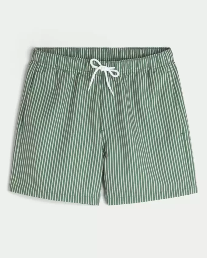 Mid-Thigh Seersucker Volley Swim Shorts Mid-Thigh Seersucker Volley Swim Shorts