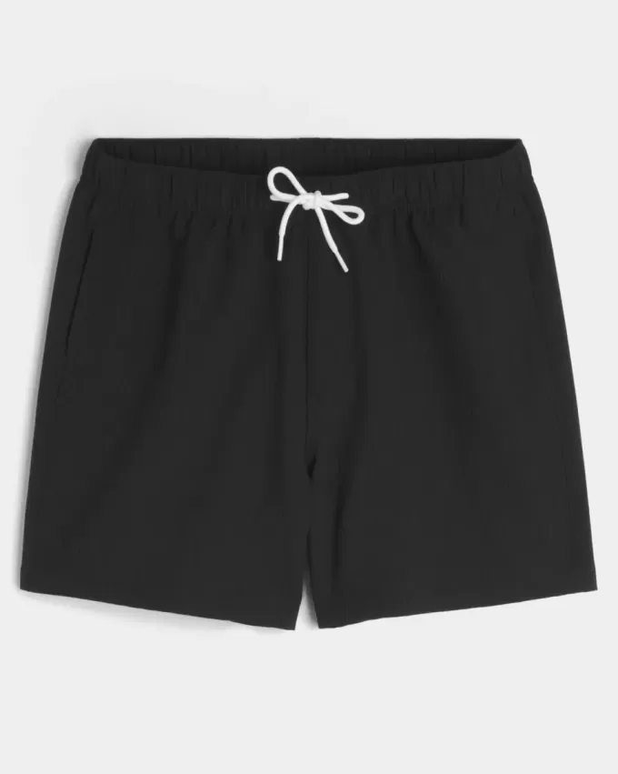 Mid-Thigh Seersucker Volley Swim Shorts Mid-Thigh Seersucker Volley Swim Shorts