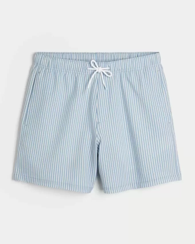 Mid-Thigh Seersucker Volley Swim Trunks Mid-Thigh Seersucker Volley Swim Trunks